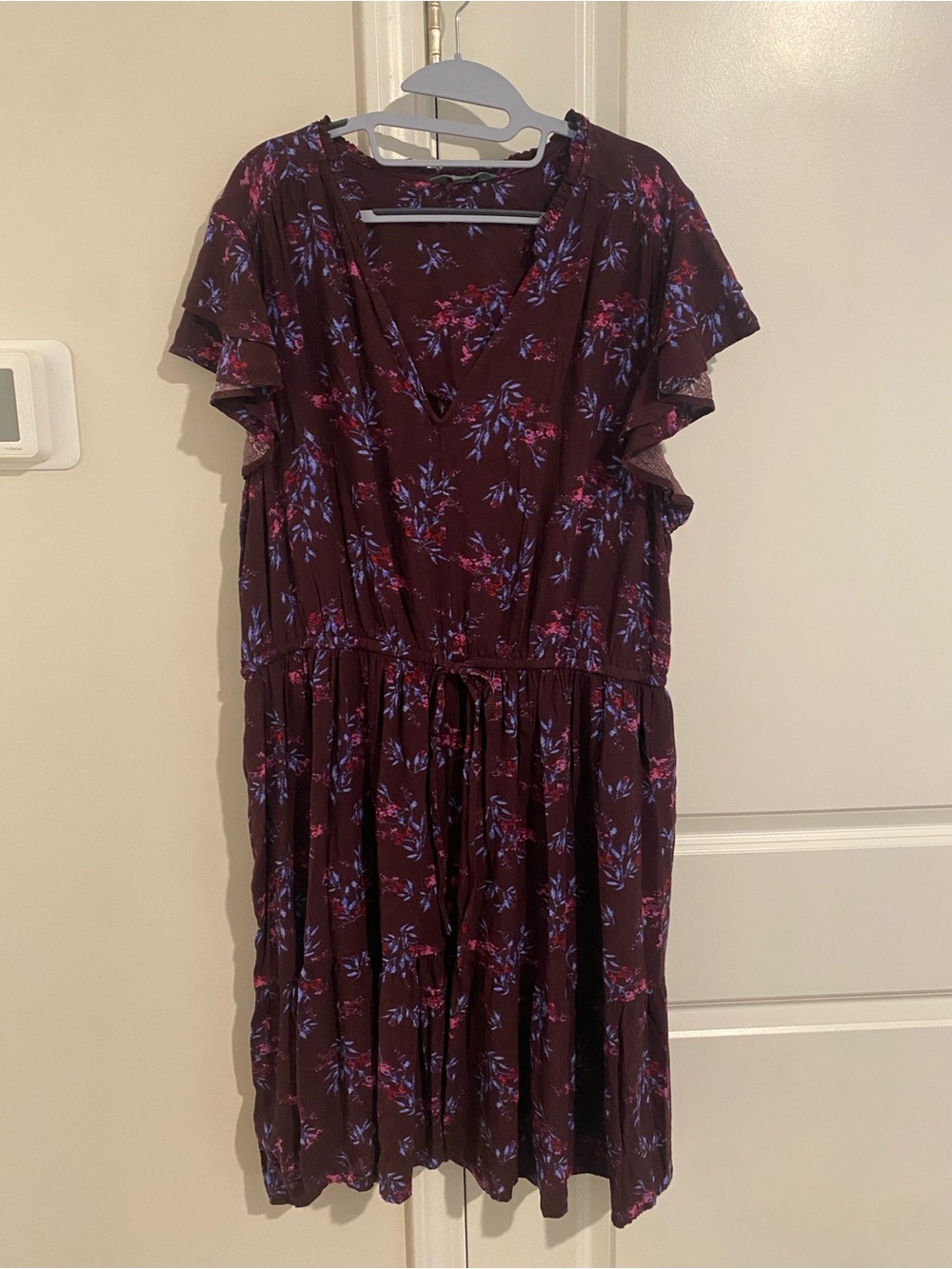 Terra & Sky Floral Tie-Waist Midi Dress